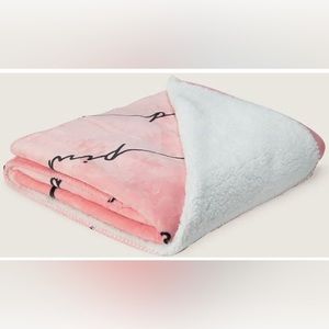 Brand New in Package PINK Victoria’s Secret Fleece and Sherpa Blanket